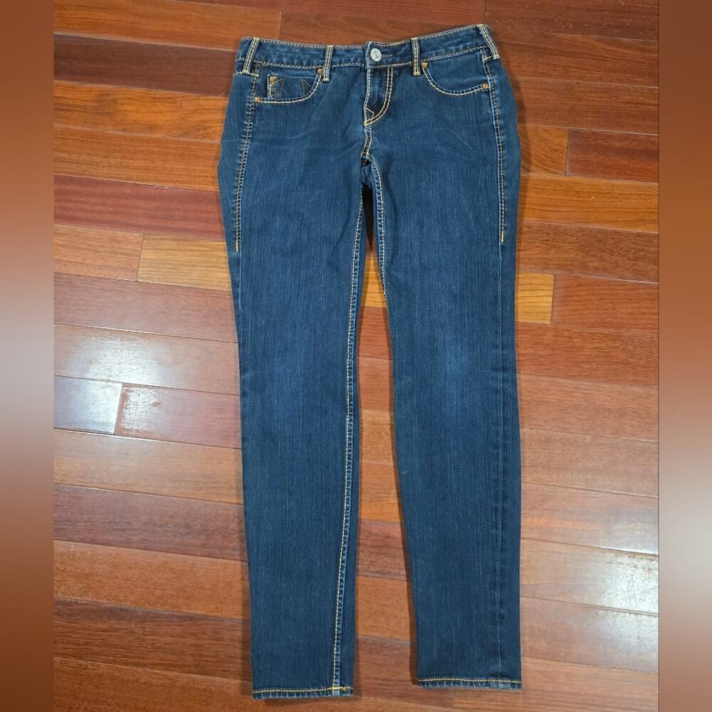 Vintage True Religion Made In USA Low Rise Skinny Indigo Jeans W29 31L Y2K Rare